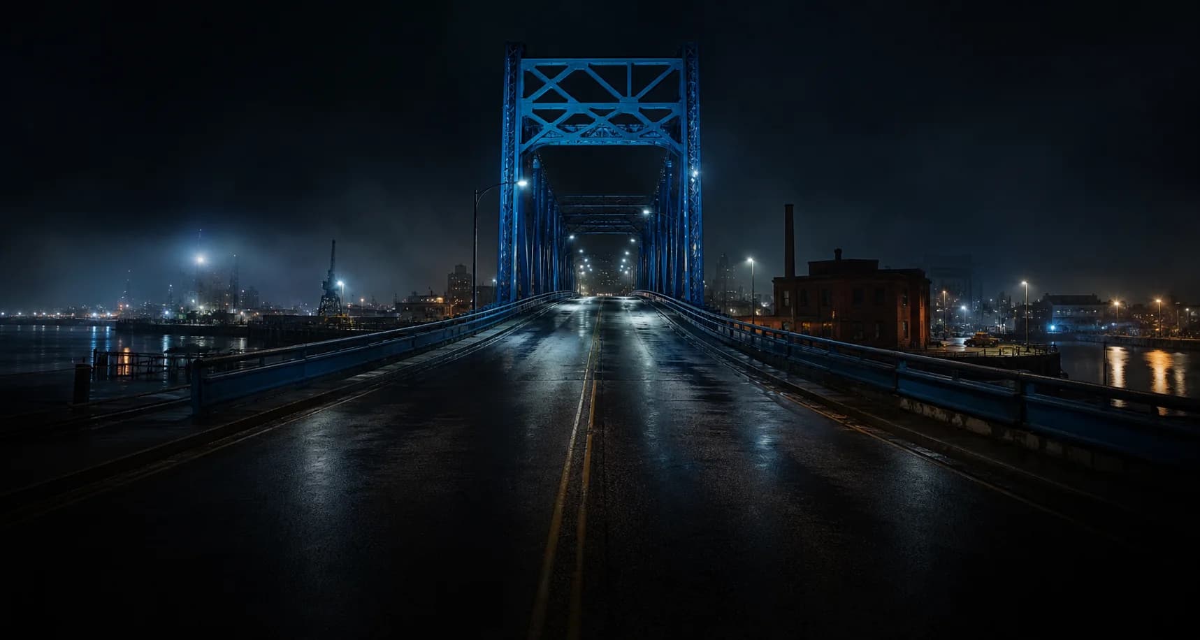 Dark road outside Victoria at night, lit by headlights